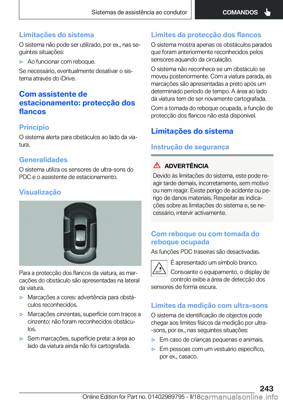 BMW M5 2018  Manual do condutor (in Portuguese) �L�i�m�i�t�a�