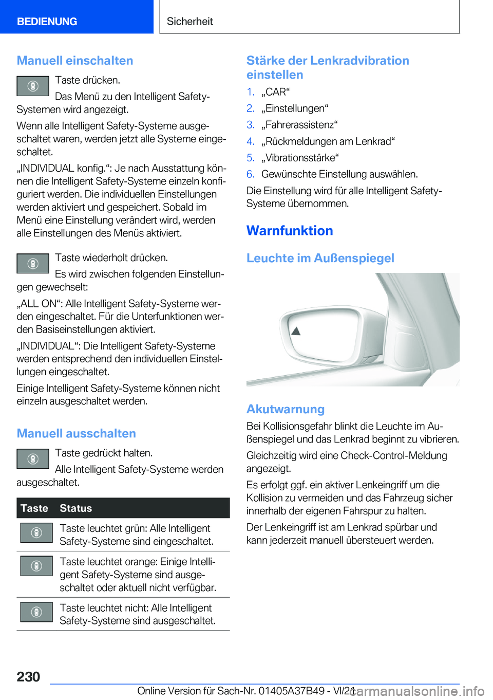 BMW M8 2022  Betriebsanleitungen (in German) �M�a�n�u�e�l�l��e�i�n�s�c�h�a�l�t�e�n�T�a�s�t�e��d�r�