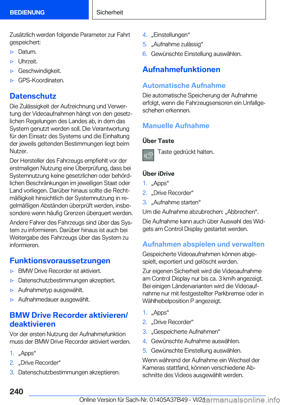 BMW M8 2022  Betriebsanleitungen (in German) �Z�u�s�