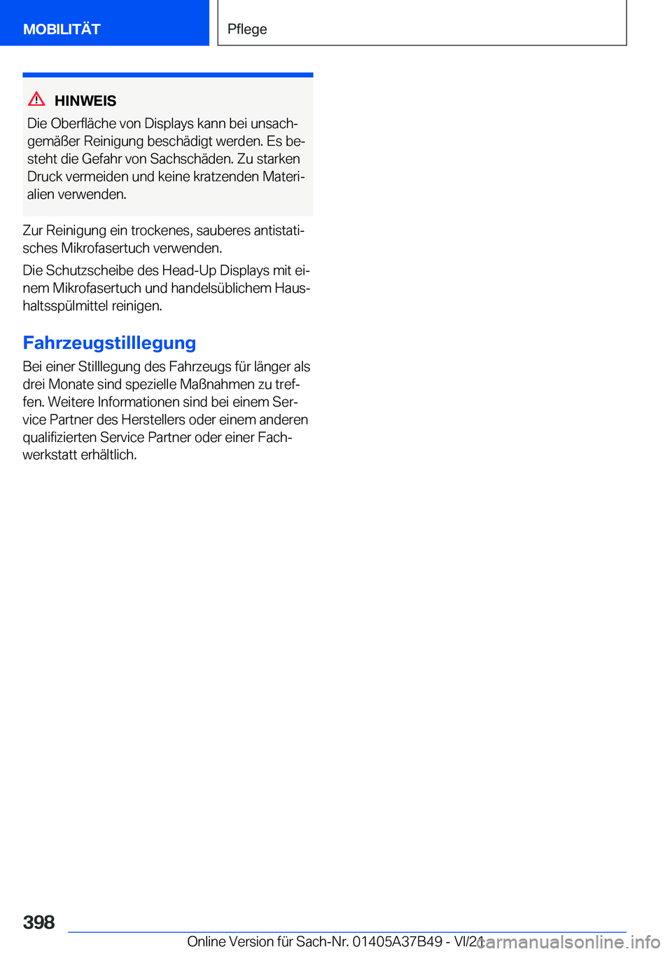BMW M8 2022  Betriebsanleitungen (in German) �H�I�N�W�E�I�S
�D�i�e��O�b�e�r�f�l�
