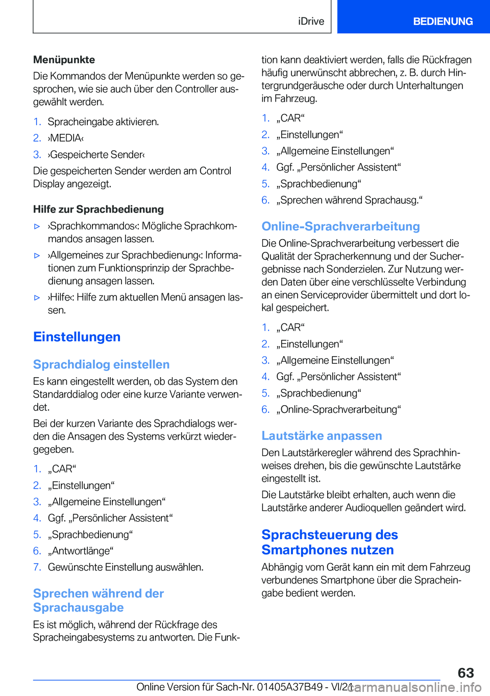 BMW M8 2022  Betriebsanleitungen (in German) �M�e�n�