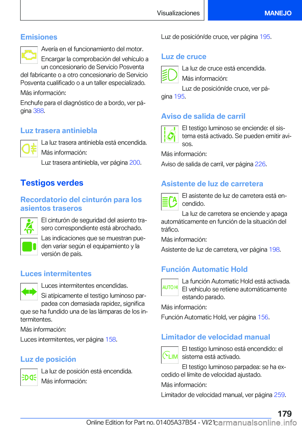 BMW M8 2022  Manuales de Empleo (in Spanish) �E�m�i�s�i�o�n�e�s�A�v�e�r�