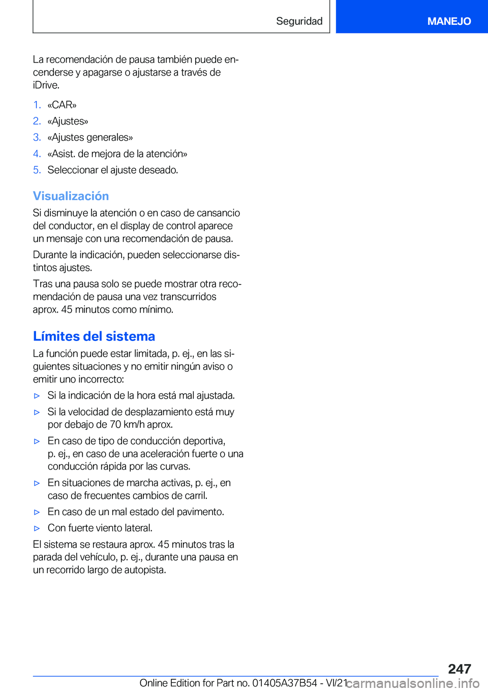 BMW M8 2022  Manuales de Empleo (in Spanish) �L�a��r�e�c�o�m�e�n�d�a�c�i�