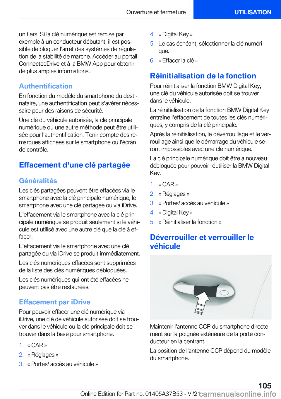 BMW M8 2022  Notices Demploi (in French) �u�n��t�i�e�r�s�.��S�i��l�a��c�l�é��n�u�m�é�r�i�q�u�e��e�s�t��r�e�m�i�s�e��p�a�r
�e�x�e�m�p�l�e��
