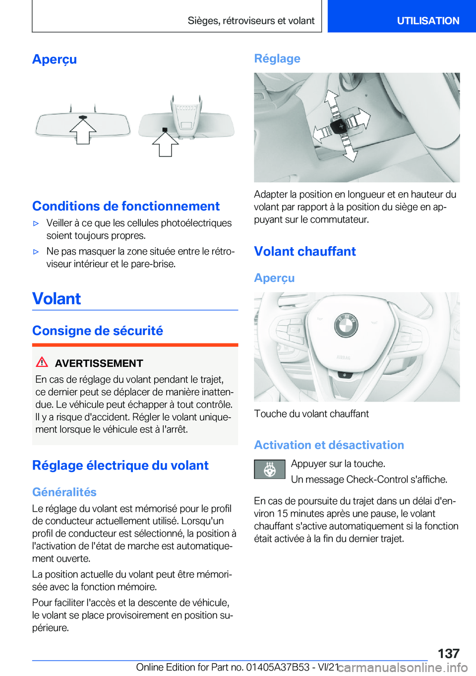 BMW M8 2022  Notices Demploi (in French) �A�p�e�r�ç�u
�C�o�n�d�i�t�i�o�n�s��d�e��f�o�n�c�t�i�o�n�n�e�m�e�n�t
'x�V�e�i�l�l�e�r��