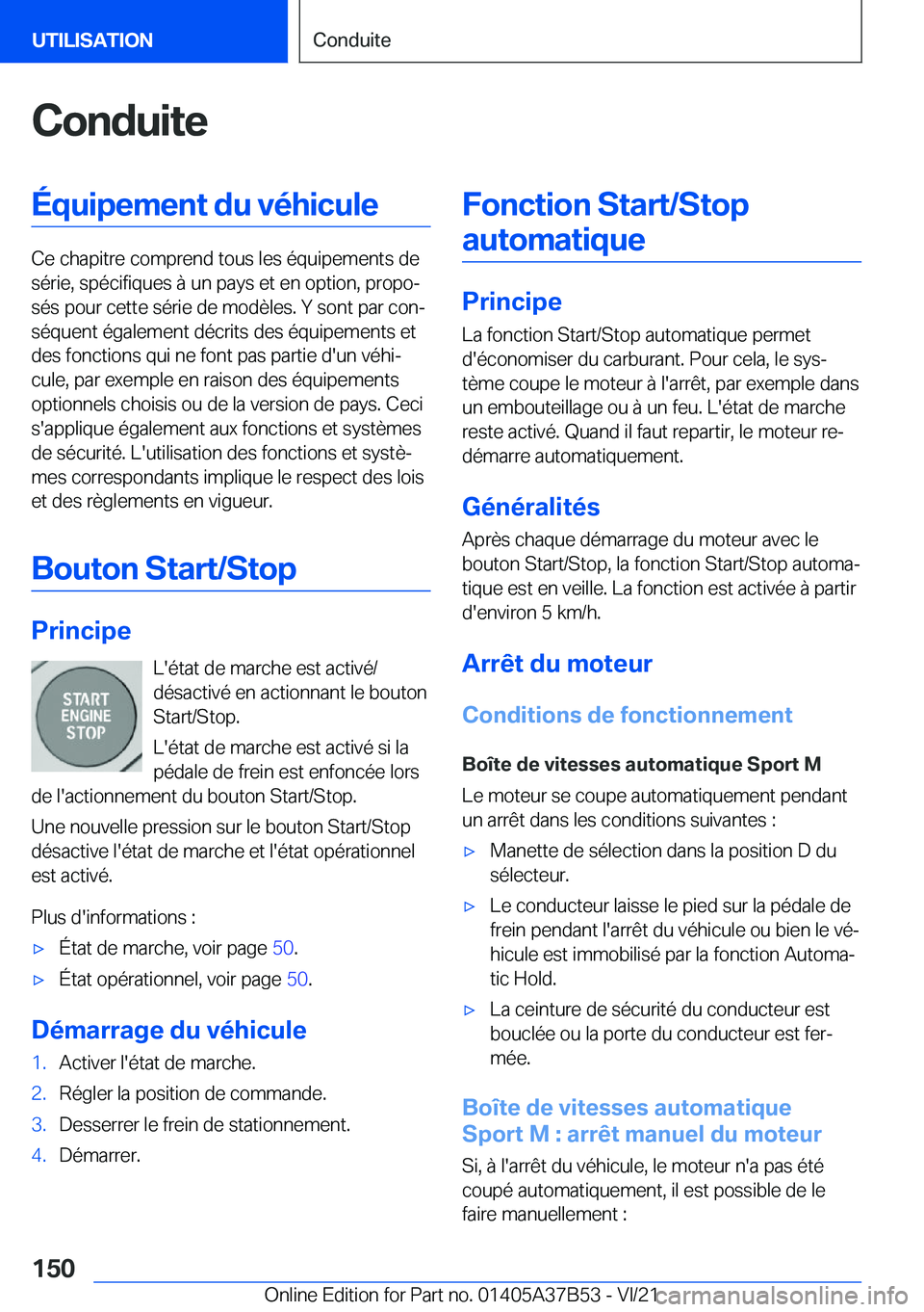 BMW M8 2022  Notices Demploi (in French) �C�o�n�d�u�i�t�e�