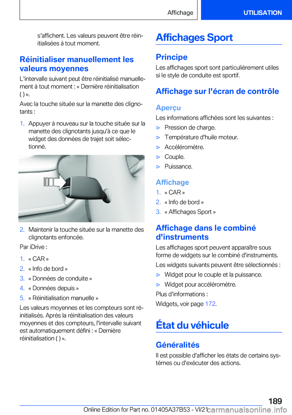 BMW M8 2022  Notices Demploi (in French) �s�'�a�f�f�i�c�h�e�n�t�.��L�e�s��v�a�l�e�u�r�s��p�e�u�v�e�n�t��ê�t�r�e��r�é�i�nj�i�t�i�a�l�i�s�é�e�s��