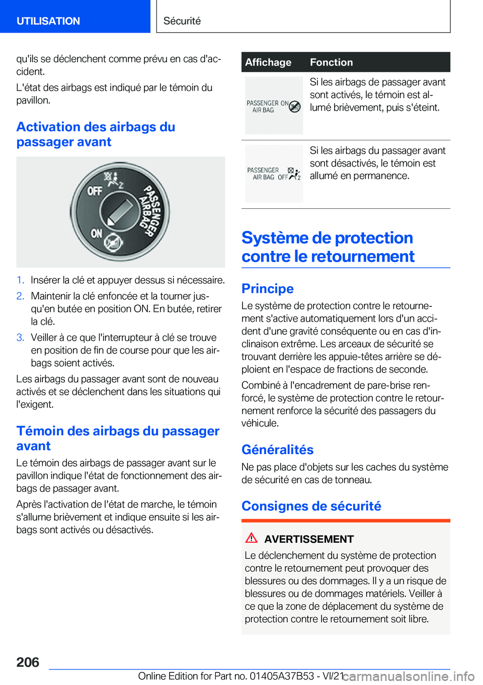 BMW M8 2022  Notices Demploi (in French) �q�u�'�i�l�s��s�e��d�é�c�l�e�n�c�h�e�n�t��c�o�m�m�e��p�r�é�v�u��e�n��c�a�s��d�'�a�cj
�c�i�d�e�n�t�.
�L�'�é�t�a�t��d�e�s��a�i�r�b�a�g�s��e�s�t��i�n�d�i�q�u�é��p�a�r��l�e�