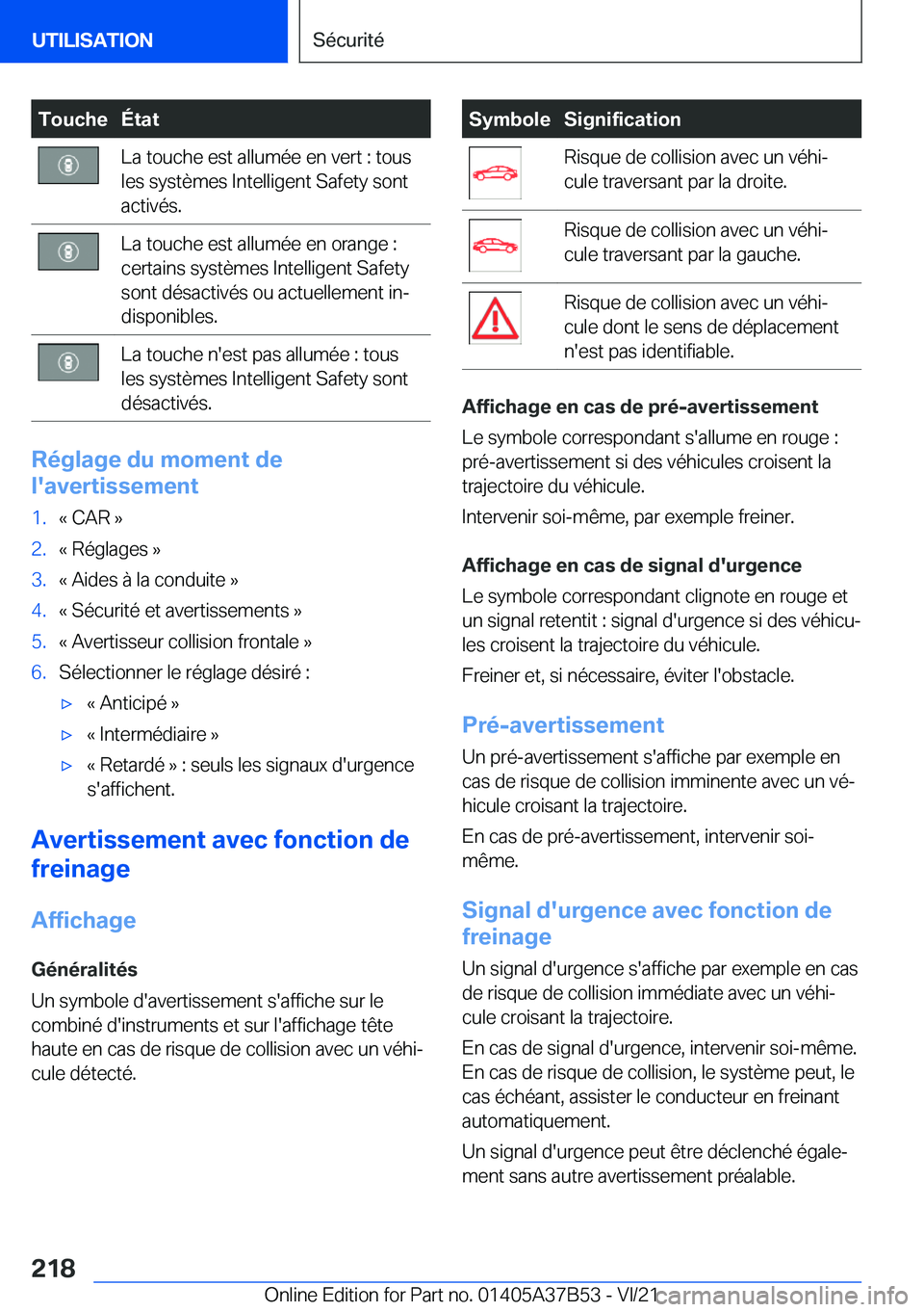 BMW M8 2022  Notices Demploi (in French) �T�o�u�c�h�e�