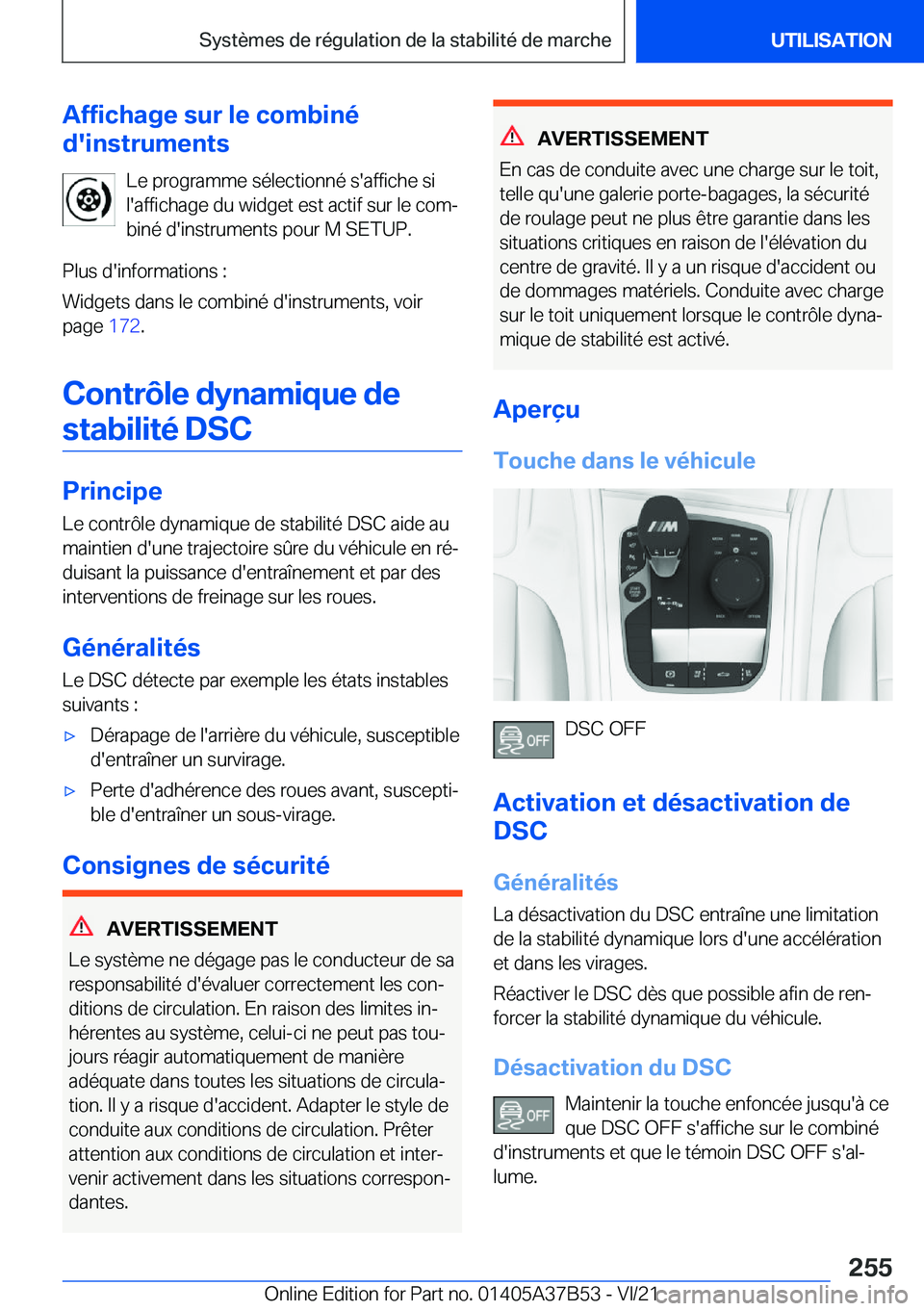 BMW M8 2022  Notices Demploi (in French) �A�f�f�i�c�h�a�g�e��s�u�r��l�e��c�o�m�b�i�n�é
�d�'�i�n�s�t�r�u�m�e�n�t�s
�L�e��p�r�o�g�r�a�m�m�e��s�é�l�e�c�t�i�o�n�n�é��s�'�a�f�f�i�c�h�e��s�i
�l�'�a�f�f�i�c�h�a�g�e��d�u��w�i