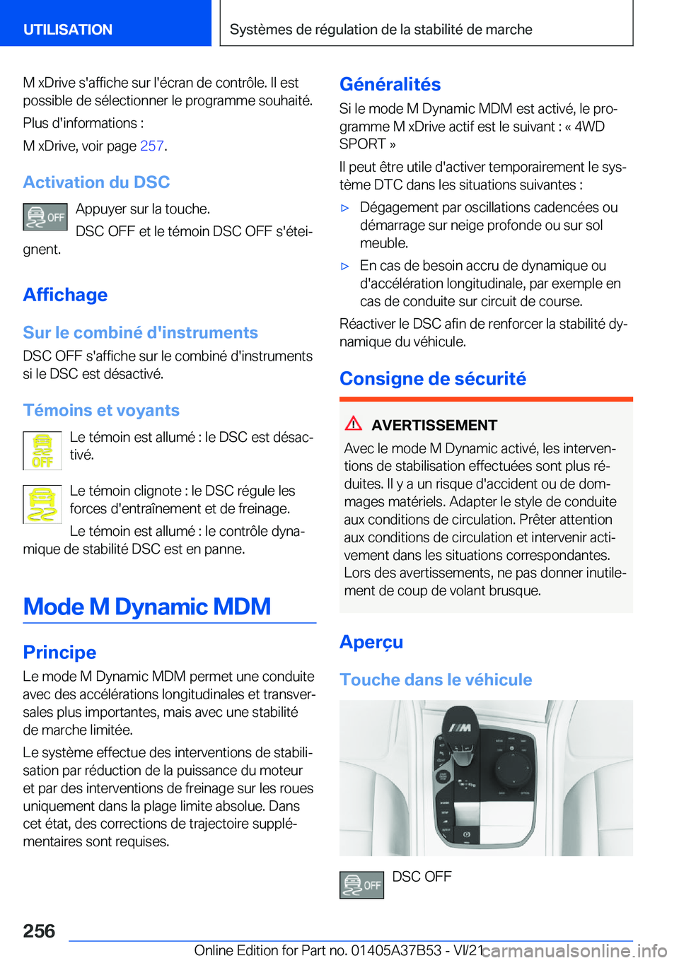 BMW M8 2022  Notices Demploi (in French) �M��x�D�r�i�v�e��s�'�a�f�f�i�c�h�e��s�u�r��l�'�é�c�r�a�n��d�e��c�o�n�t�r�