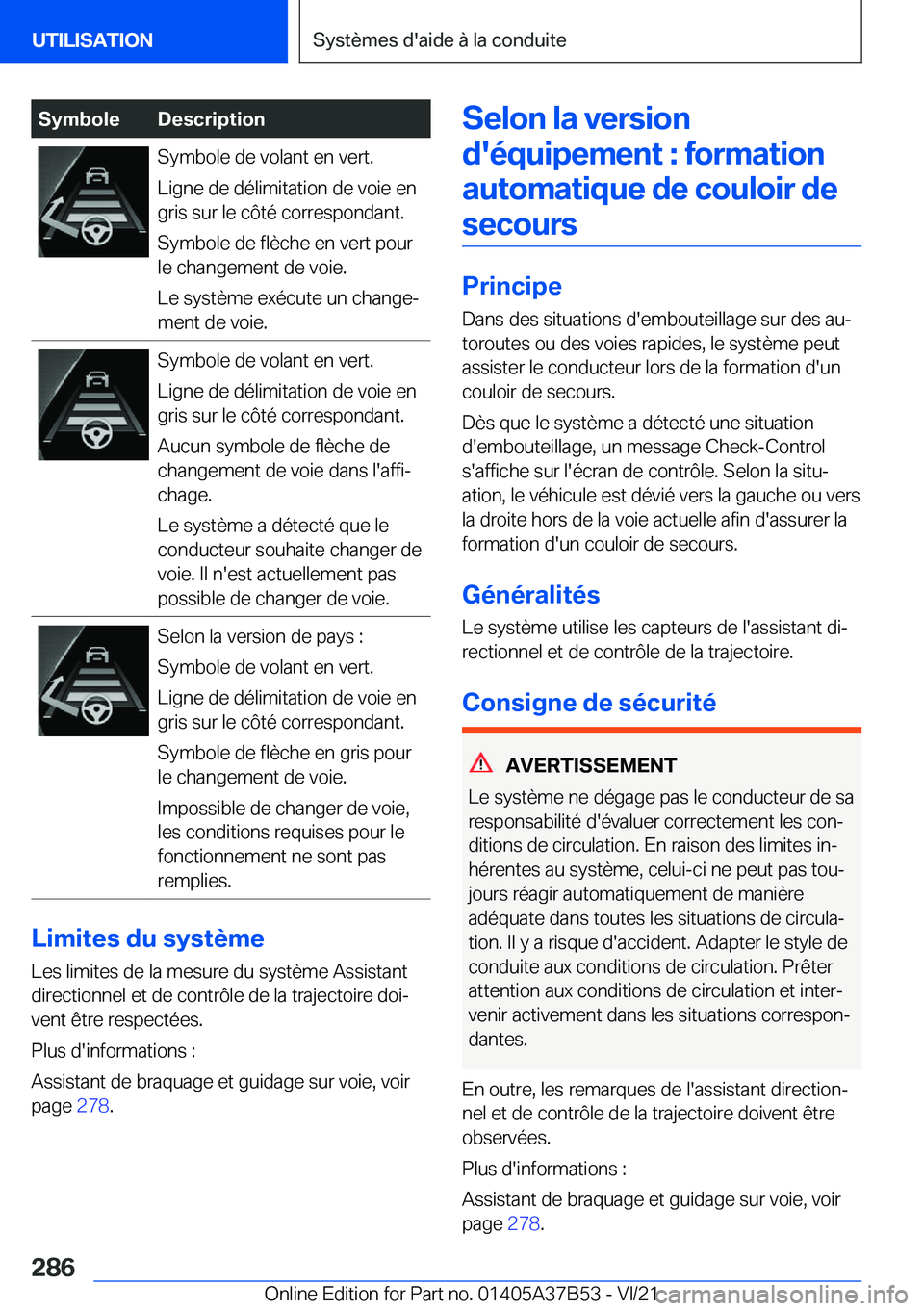 BMW M8 2022  Notices Demploi (in French) �S�y�m�b�o�l�e�D�e�s�c�r�i�p�t�i�o�n�S�y�m�b�o�l�e��d�e��v�o�l�a�n�t��e�n��v�e�r�t�.
�L�i�g�n�e��d�e��d�é�l�i�m�i�t�a�t�i�o�n��d�e��v�o�i�e��e�n
�g�r�i�s��s�u�r��l�e��c�