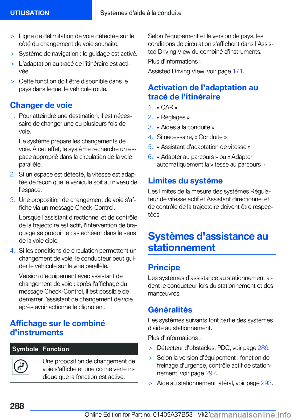 BMW M8 2022  Notices Demploi (in French) 'x�L�i�g�n�e��d�e��d�é�l�i�m�i�t�a�t�i�o�n��d�e��v�o�i�e��d�é�t�e�c�t�é�e��s�u�r��l�e�c�