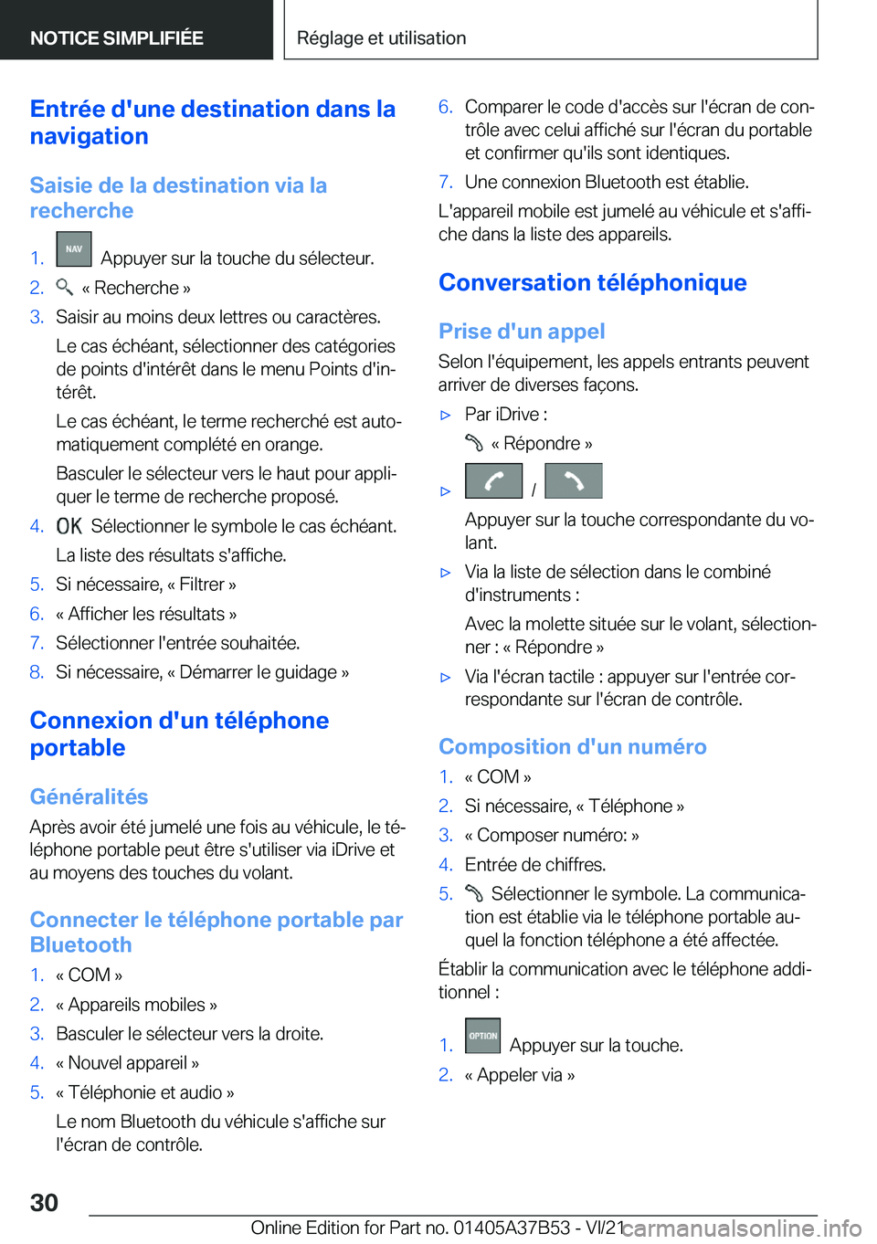 BMW M8 2022  Notices Demploi (in French) �E�n�t�r�é�e��d�'�u�n�e��d�e�s�t�i�n�a�t�i�o�n��d�a�n�s��l�a
�n�a�v�i�g�a�t�i�o�n
�S�a�i�s�i�e��d�e��l�a��d�e�s�t�i�n�a�t�i�o�n��v�i�a��l�a
�r�e�c�h�e�r�c�h�e�1�.���A�p�p�u�y�e�r��s�u
