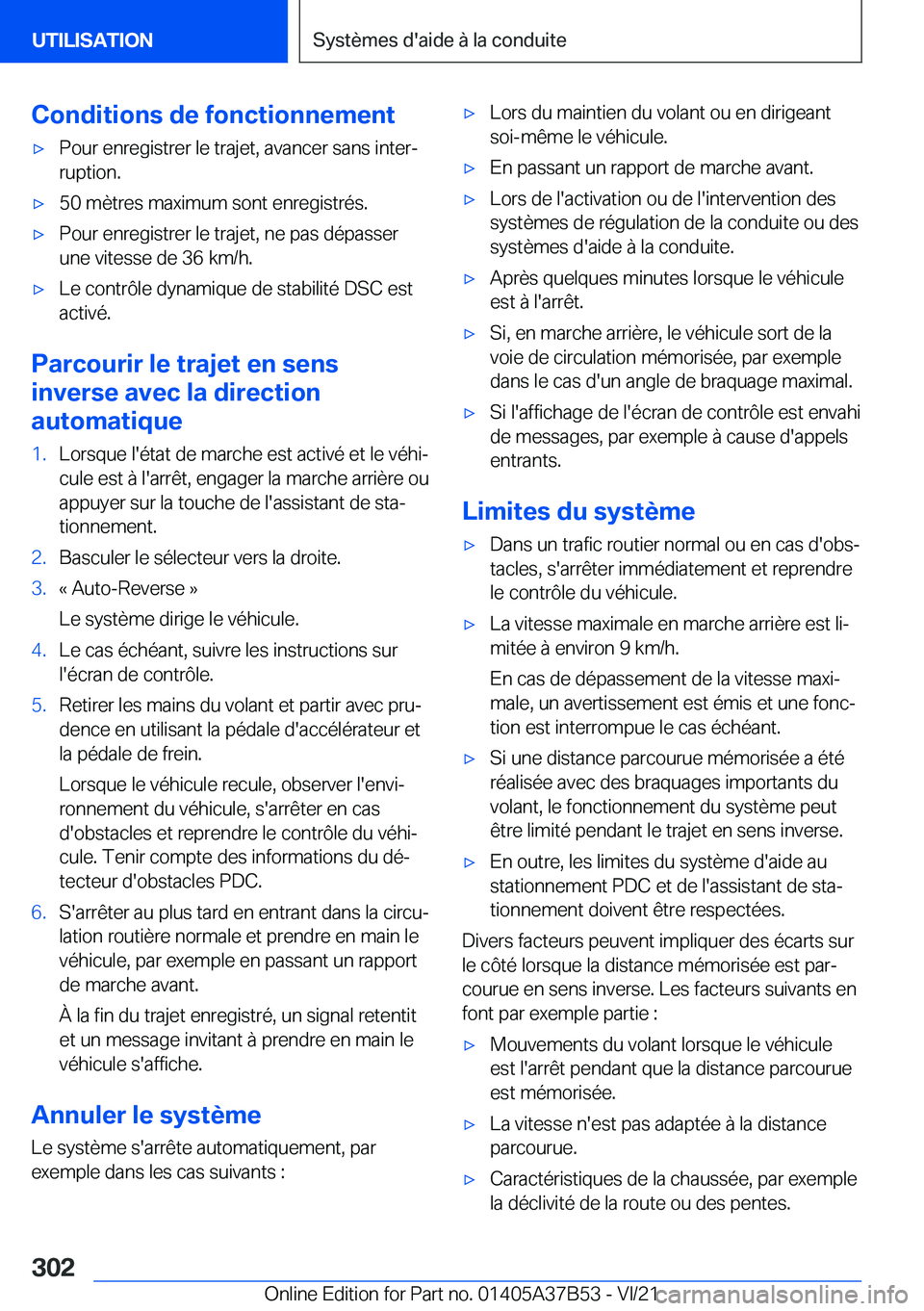BMW M8 2022  Notices Demploi (in French) �C�o�n�d�i�t�i�o�n�s��d�e��f�o�n�c�t�i�o�n�n�e�m�e�n�t'x�P�o�u�r��e�n�r�e�g�i�s�t�r�e�r��l�e��t�r�a�j�e�t�,��a�v�a�n�c�e�r��s�a�n�s��i�n�t�e�rj�r�u�p�t�i�o�n�.'x�5�0��m�è�t�r�e�s��