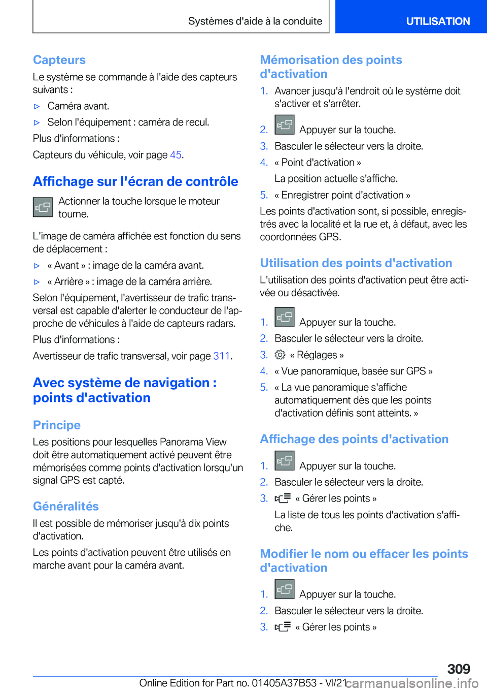 BMW M8 2022  Notices Demploi (in French) �C�a�p�t�e�u�r�s
�L�e��s�y�s�t�è�m�e��s�e��c�o�m�m�a�n�d�e��