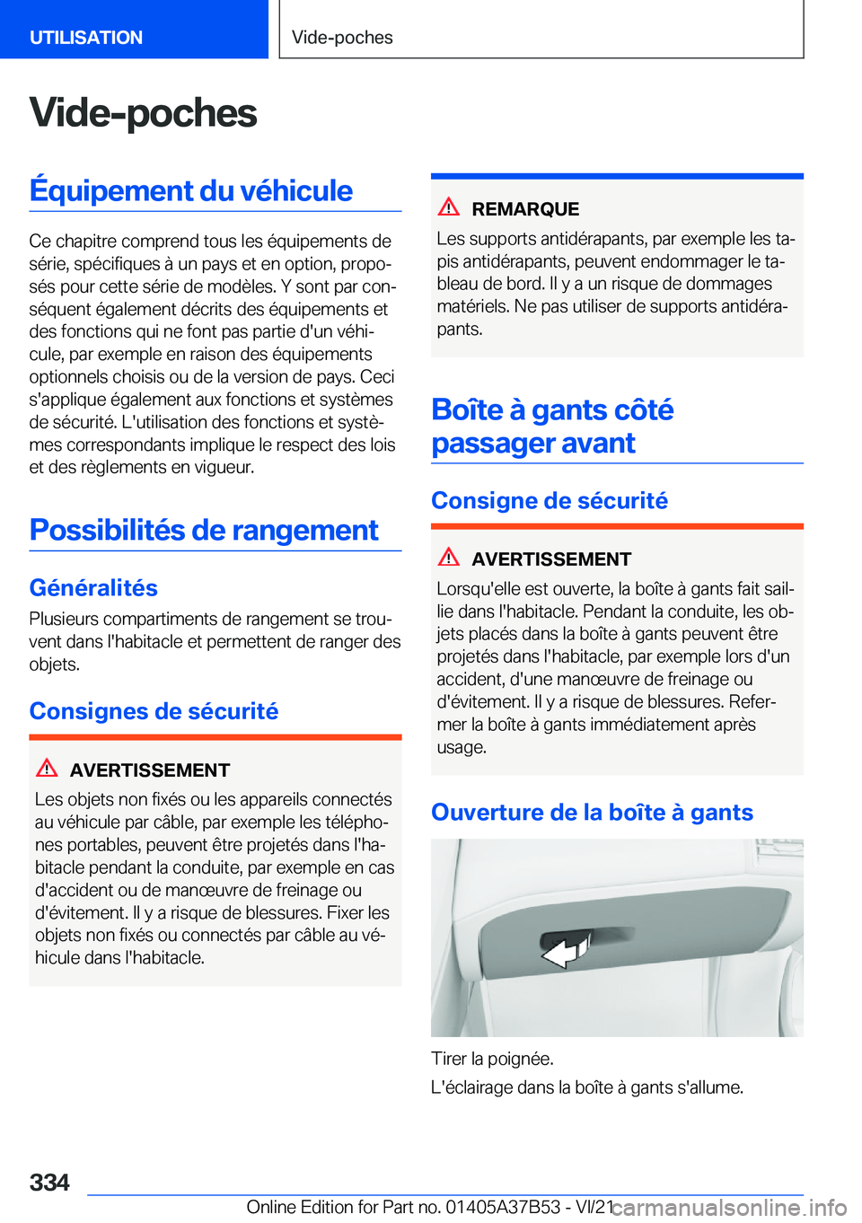 BMW M8 2022  Notices Demploi (in French) �V�i�d�e�-�p�o�c�h�e�s�