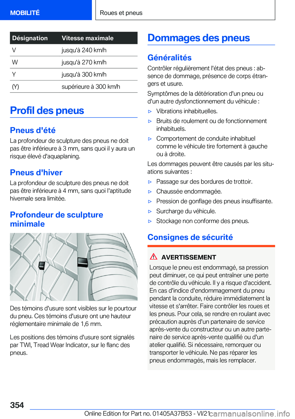 BMW M8 2022  Notices Demploi (in French) �D�é�s�i�g�n�a�t�i�o�n�V�i�t�e�s�s�e��m�a�x�i�m�a�l�e�V�j�u�s�q�u�'�
