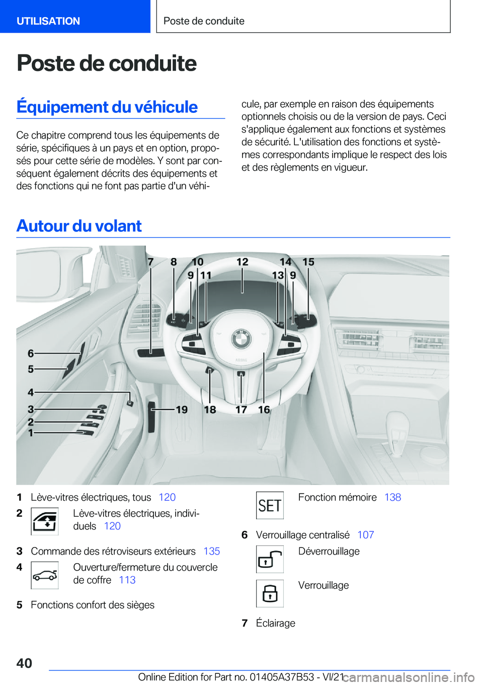 BMW M8 2022  Notices Demploi (in French) �P�o�s�t�e��d�e��c�o�n�d�u�i�t�e�