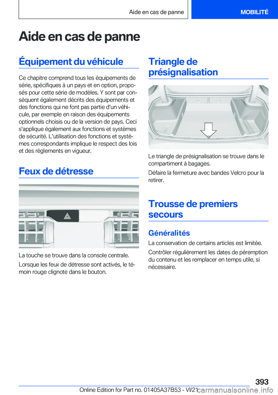 BMW M8 2022  Notices Demploi (in French) �A�i�d�e��e�n��c�a�s��d�e��p�a�n�n�e�