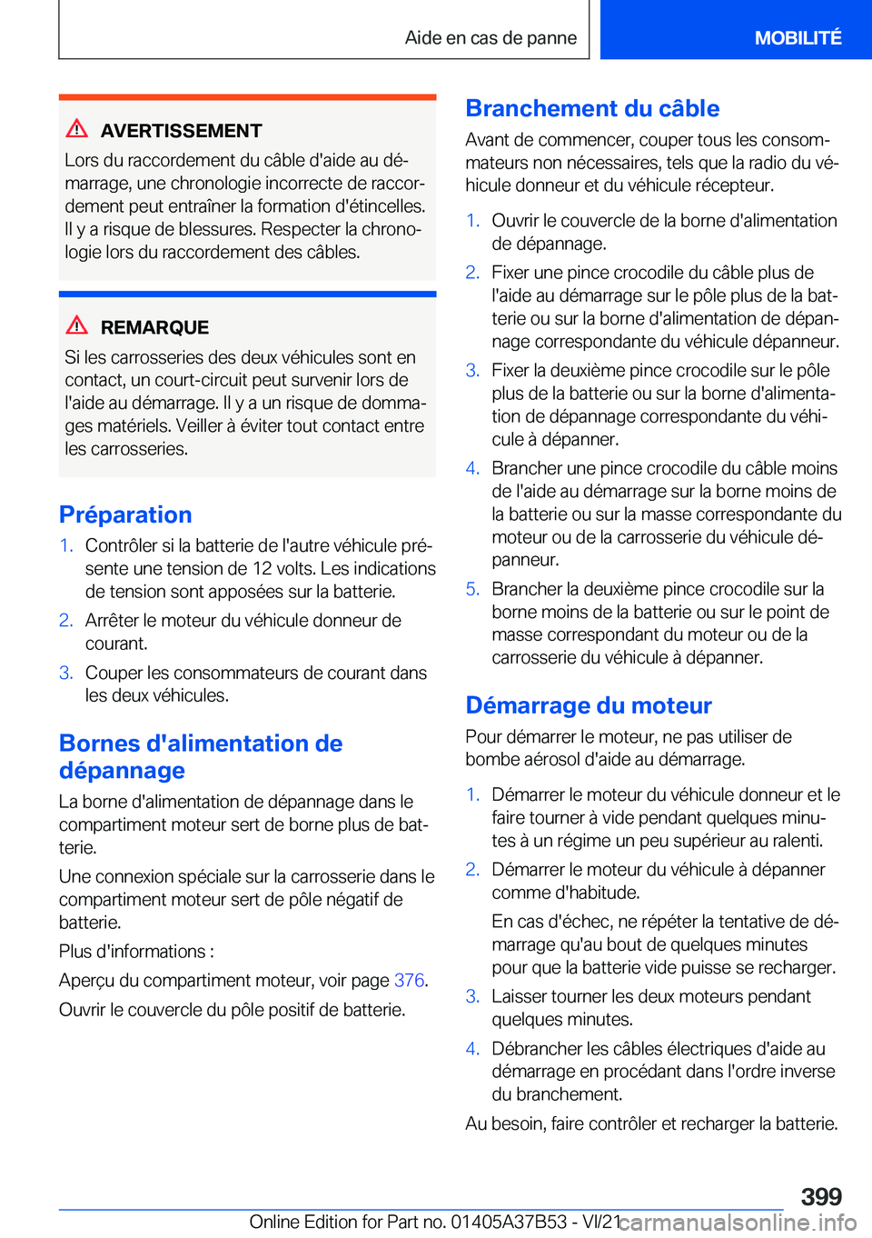 BMW M8 2022  Notices Demploi (in French) �A�V�E�R�T�I�S�S�E�M�E�N�T
�L�o�r�s��d�u��r�a�c�c�o�r�d�e�m�e�n�t��d�u��c�