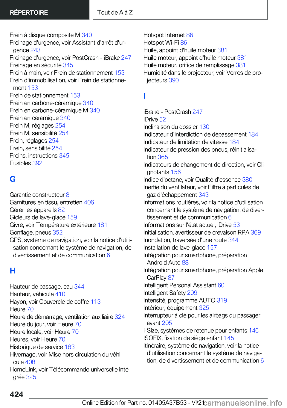 BMW M8 2022  Notices Demploi (in French) �F�r�e�i�n��