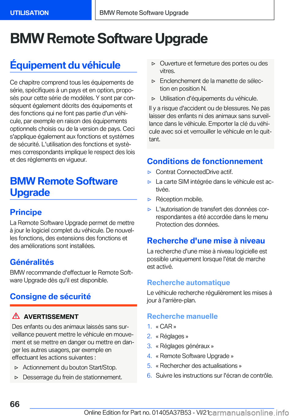 BMW M8 2022  Notices Demploi (in French) �B�M�W��R�e�m�o�t�e��S�o�f�t�w�a�r�e��U�p�g�r�a�d�e�