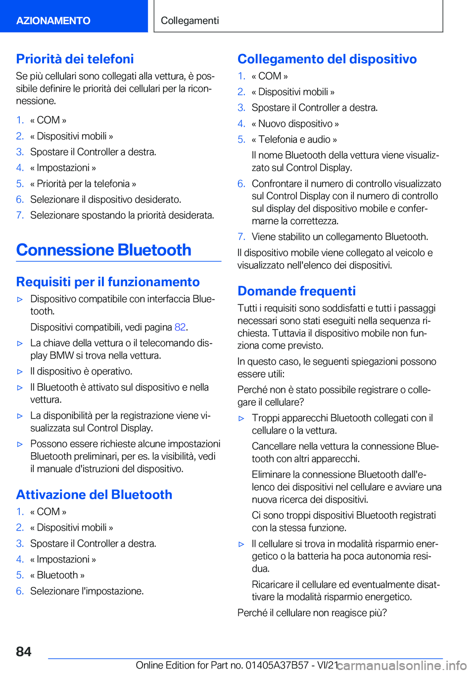 BMW M8 2022  Libretti Di Uso E manutenzione (in Italian) �P�r�i�o�r�i�t�