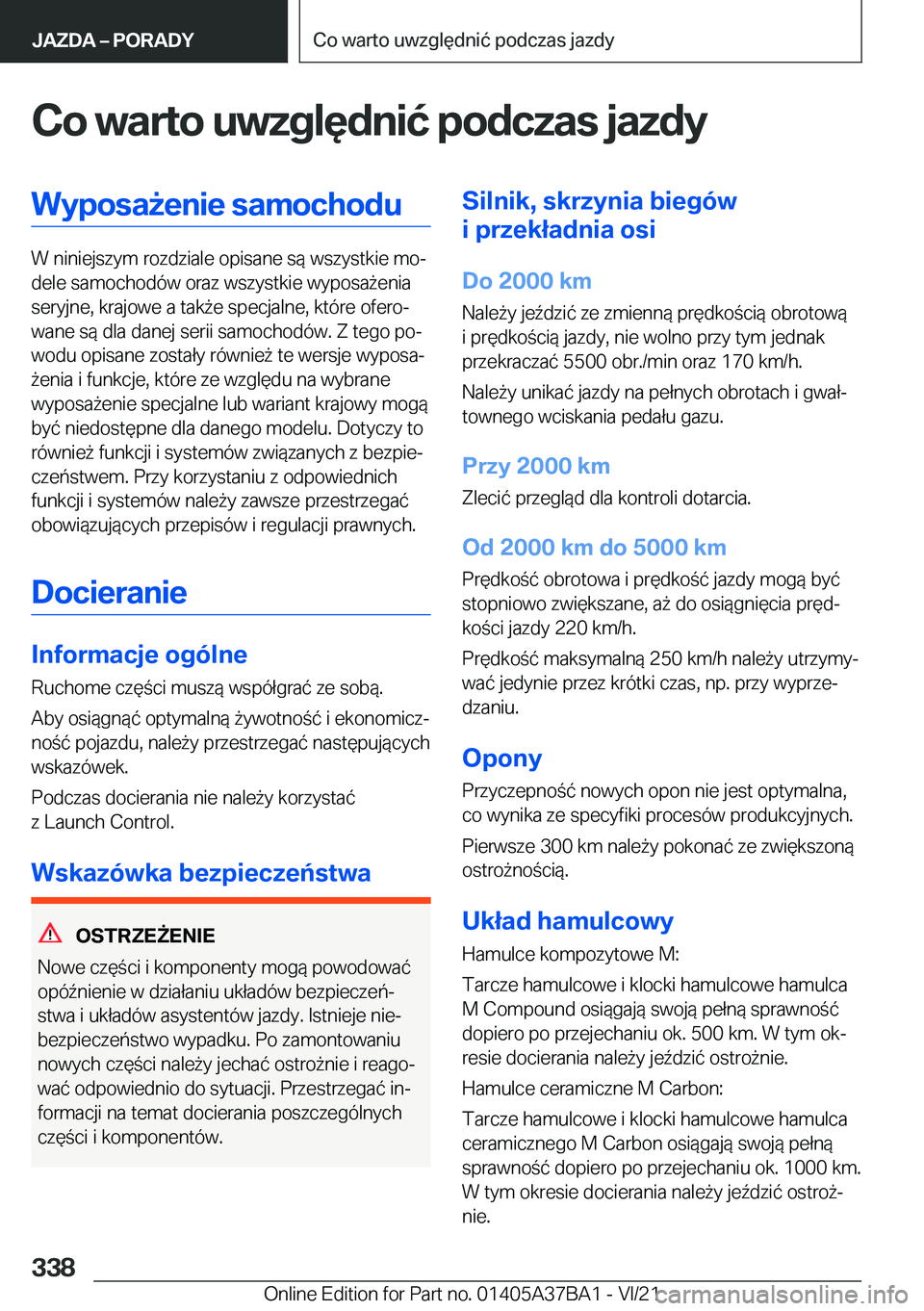 BMW M8 2022  Instrukcja obsługi (in Polish) �C�o��w�a�r�t�o��u�w�z�g�l�