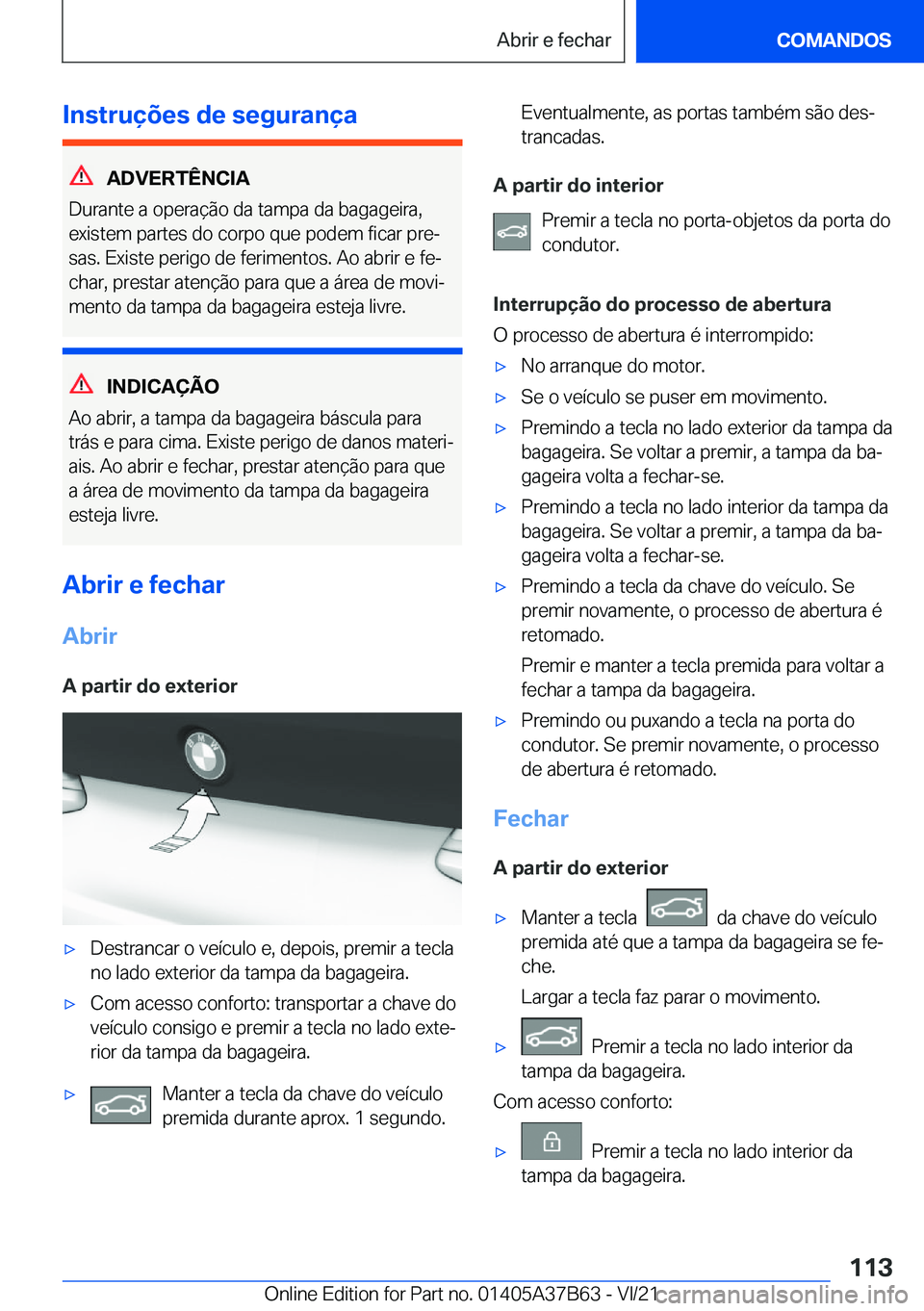 BMW M8 2022  Manual do condutor (in Portuguese) �I�n�s�t�r�u�