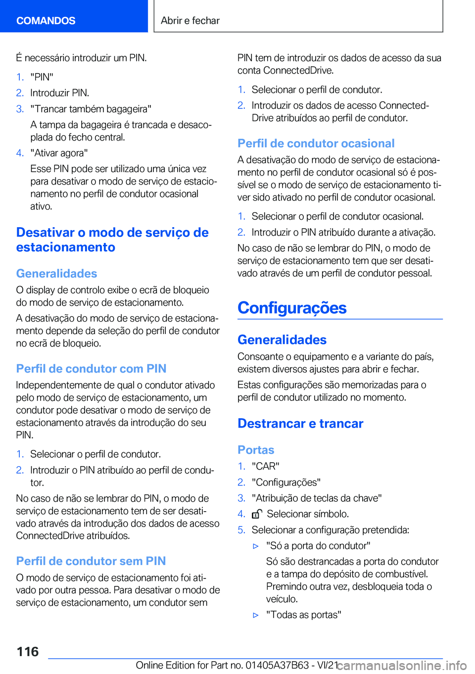 BMW M8 2022  Manual do condutor (in Portuguese) �