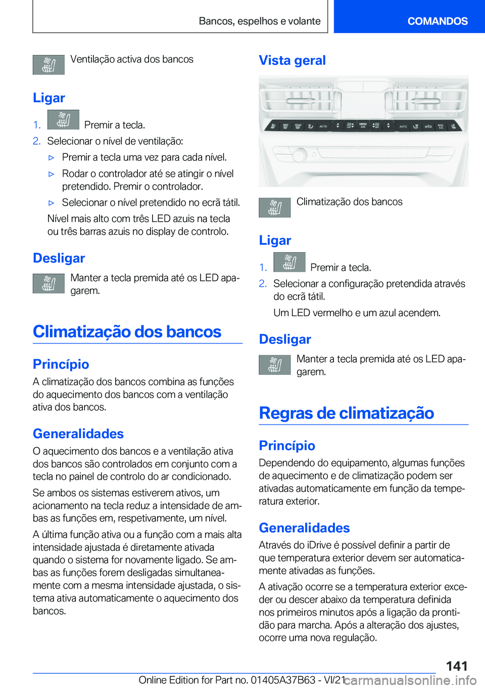 BMW M8 2022  Manual do condutor (in Portuguese) �V�e�n�t�i�l�a�