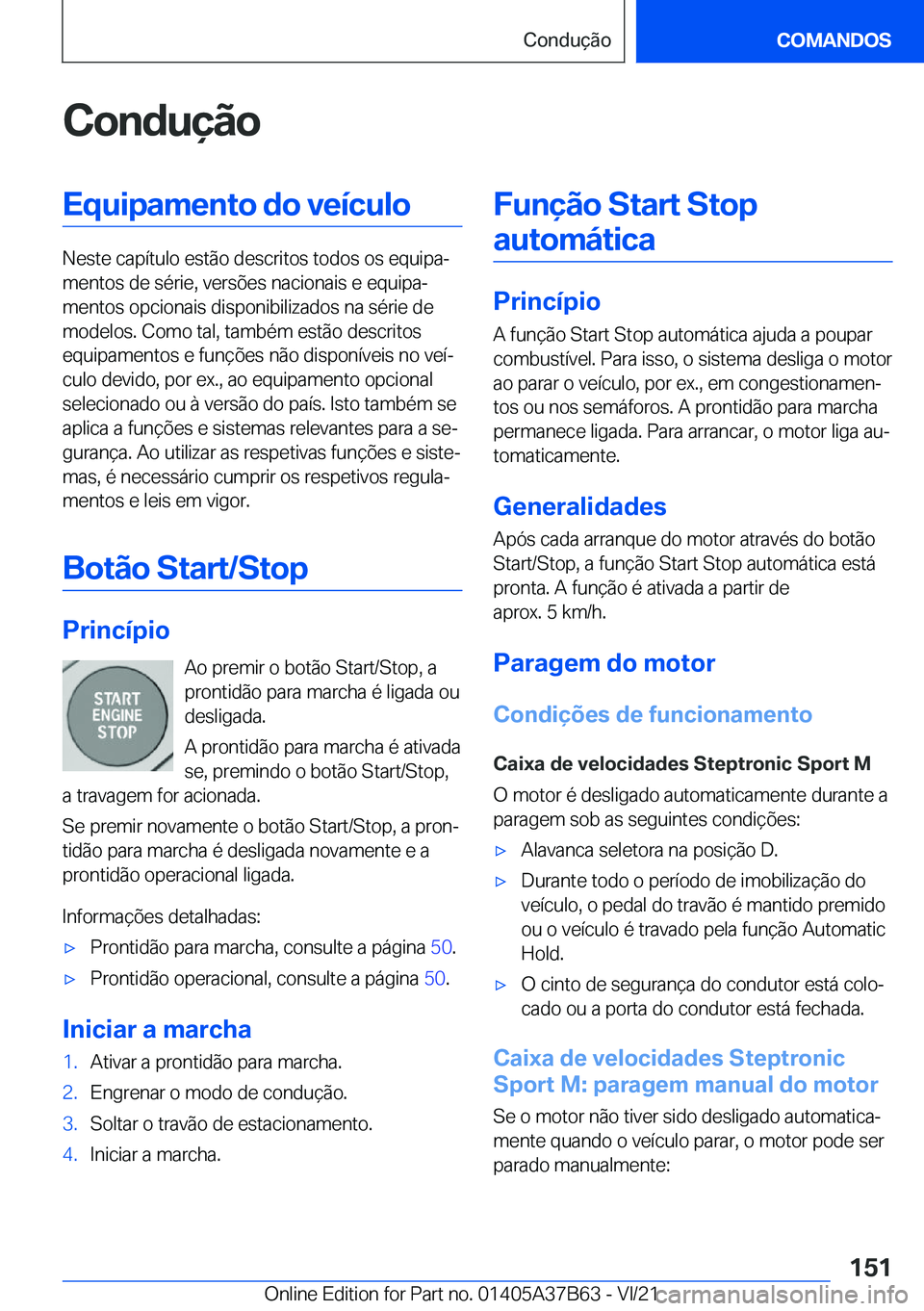 BMW M8 2022  Manual do condutor (in Portuguese) �C�o�n�d�u�