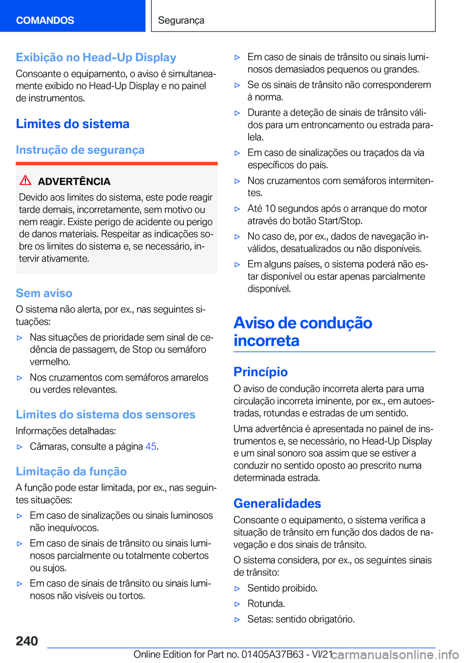 BMW M8 2022  Manual do condutor (in Portuguese) �E�x�i�b�i�