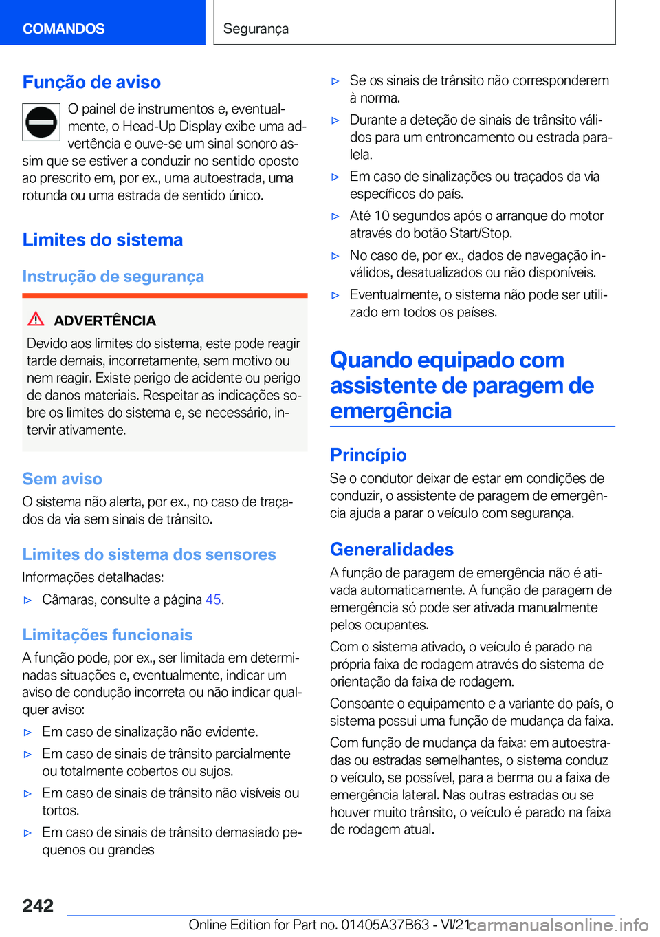 BMW M8 2022  Manual do condutor (in Portuguese) �F�u�n�