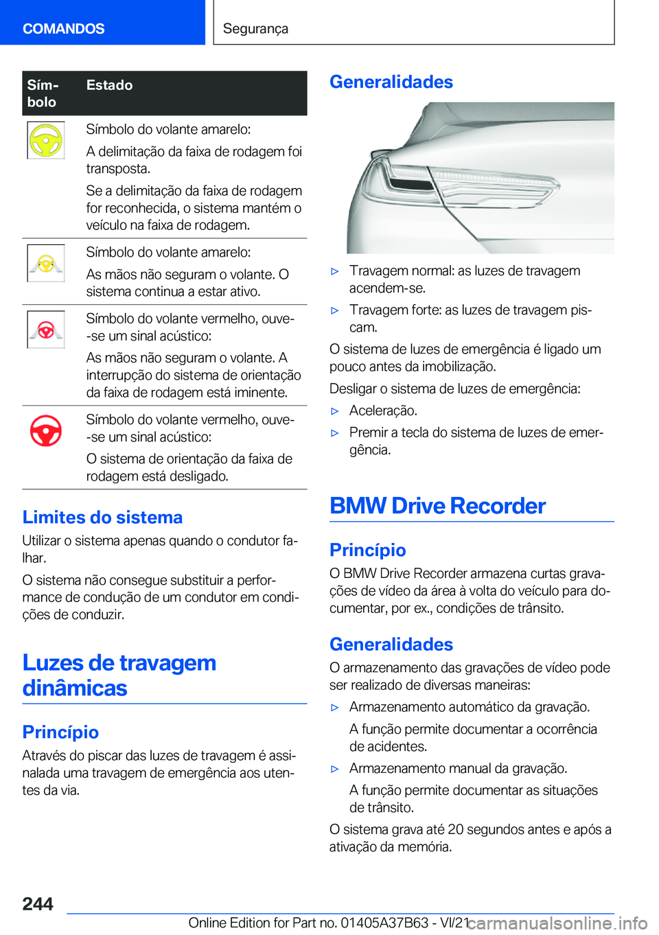 BMW M8 2022  Manual do condutor (in Portuguese) �S�