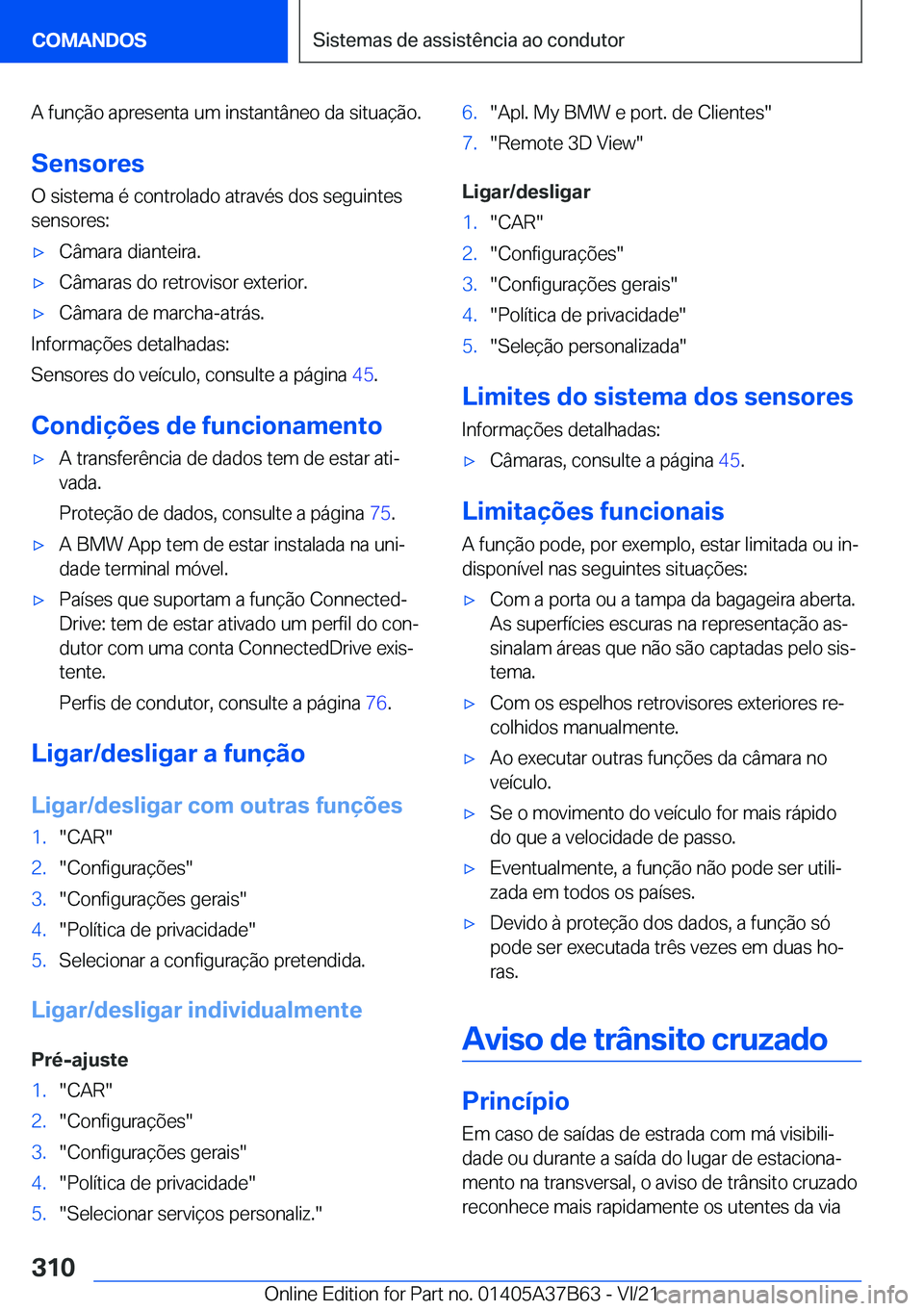 BMW M8 2022  Manual do condutor (in Portuguese) �A��f�u�n�