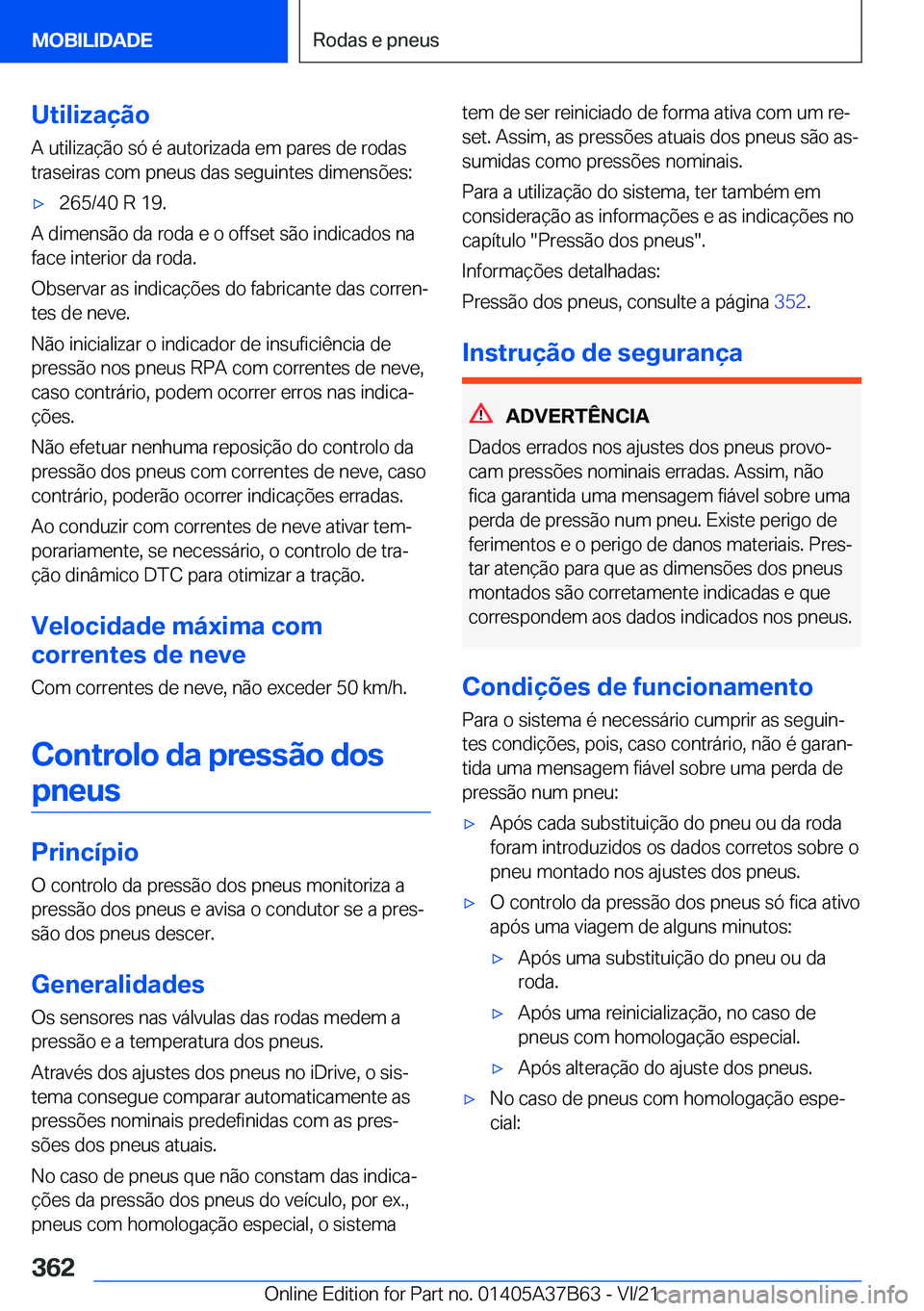 BMW M8 2022  Manual do condutor (in Portuguese) �U�t�i�l�i�z�a�