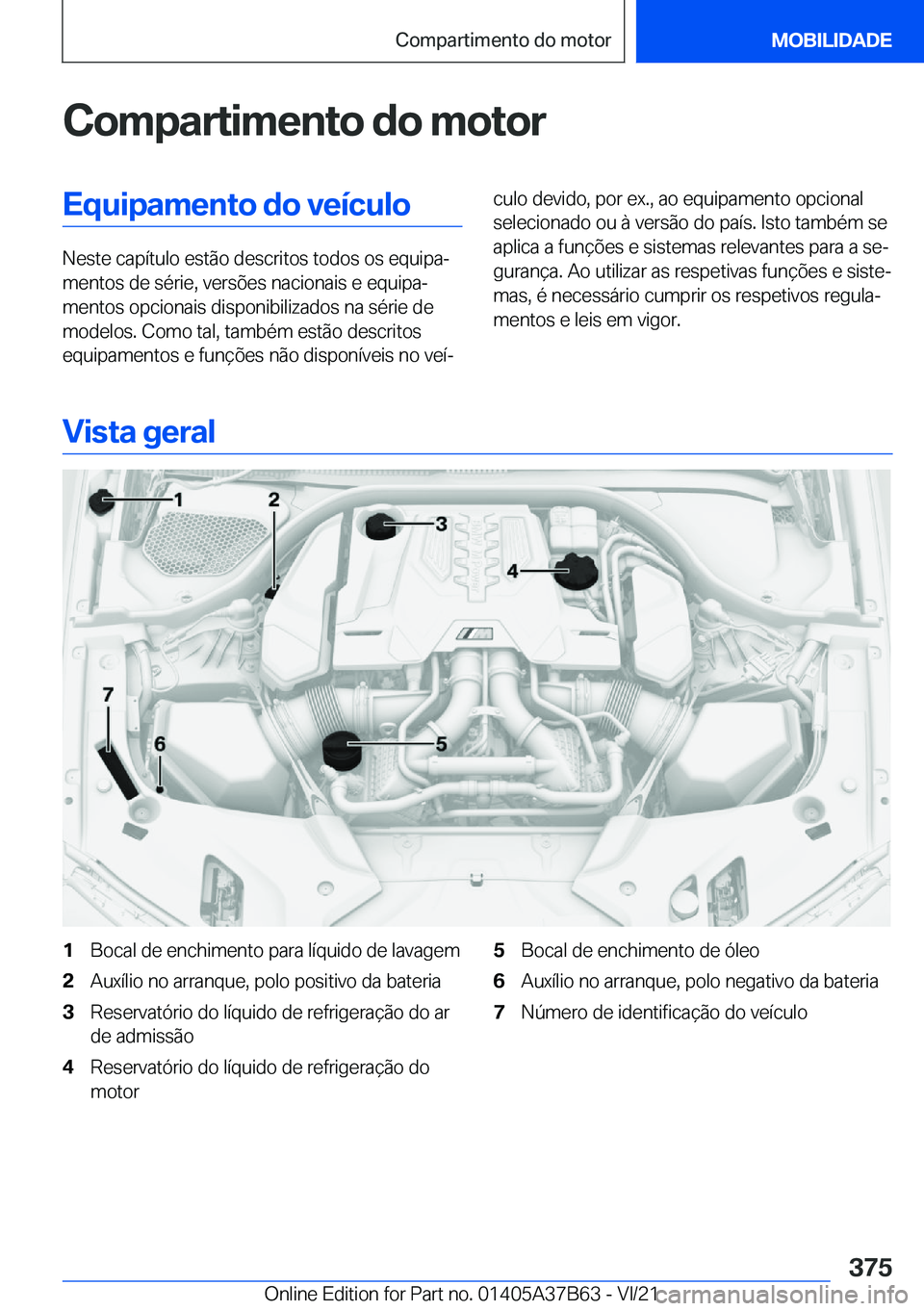 BMW M8 2022  Manual do condutor (in Portuguese) �C�o�m�p�a�r�t�i�m�e�n�t�o��d�o��m�o�t�o�r�E�q�u�i�p�a�m�e�n�t�o��d�o��v�e�