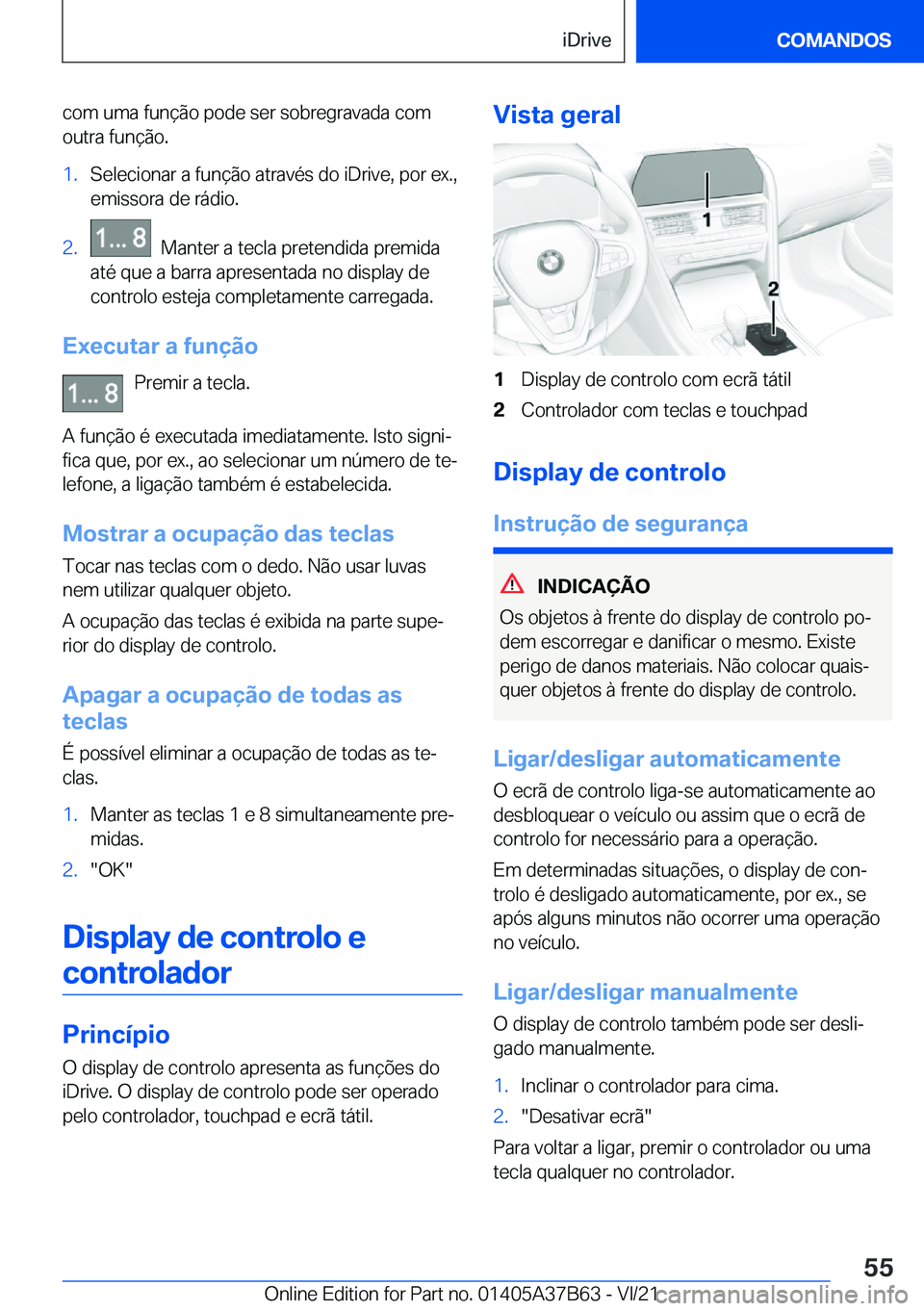 BMW M8 2022  Manual do condutor (in Portuguese) �c�o�m��u�m�a��f�u�n�