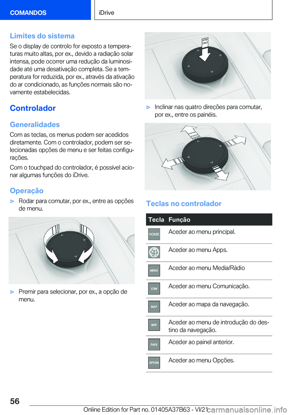 BMW M8 2022  Manual do condutor (in Portuguese) �L�i�m�i�t�e�s��d�o��s�i�s�t�e�m�a
�S�e��o��d�i�s�p�l�a�y��d�e��c�o�n�t�r�o�l�o��f�o�r��e�x�p�o�s�t�o��a��t�e�m�p�e�r�aª �t�u�r�a�s��m�u�i�t�o��a�l�t�a�s�,��p�o�r��e�x�.�,��d�e�v�i�d�