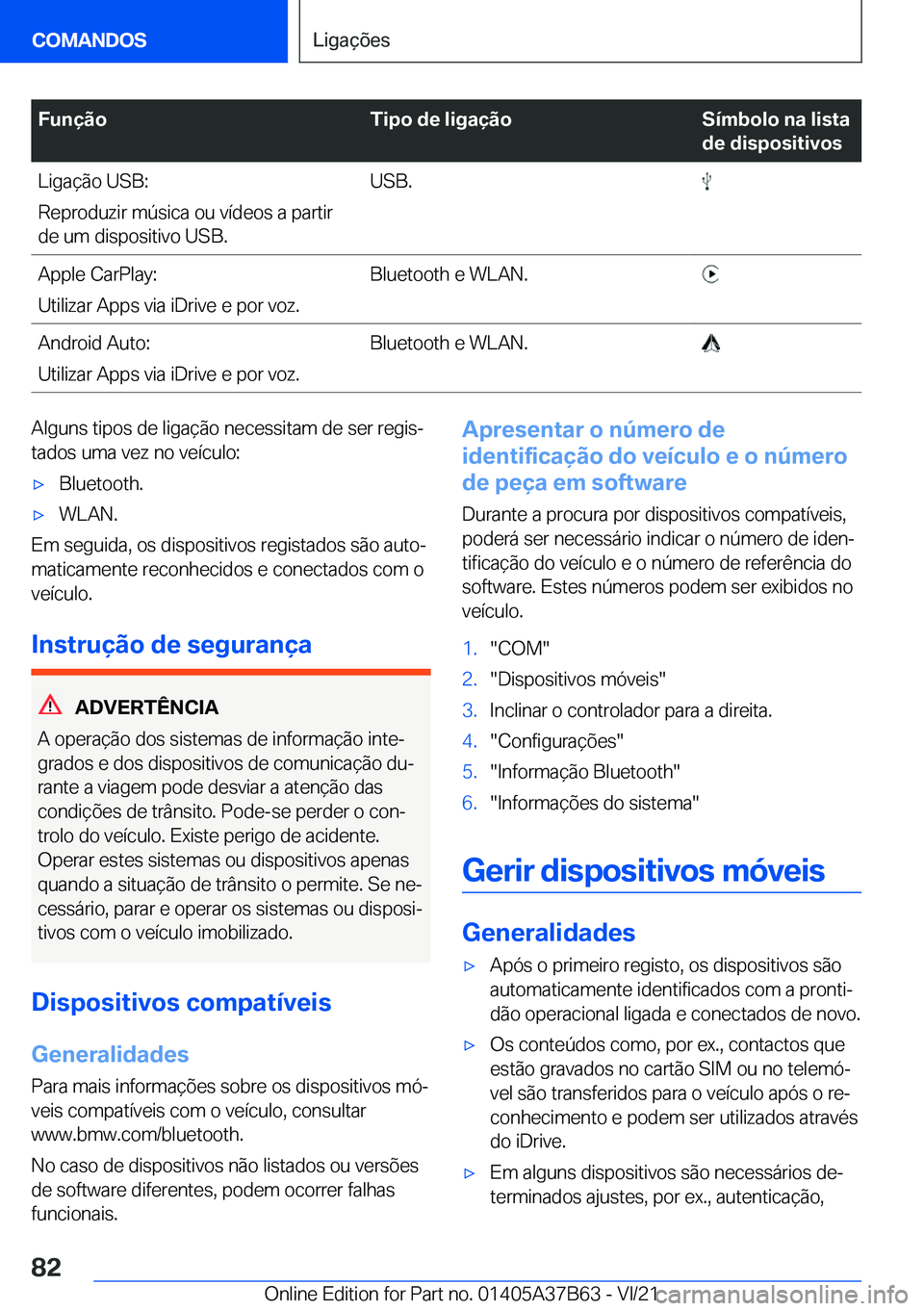 BMW M8 2022  Manual do condutor (in Portuguese) �F�u�n�