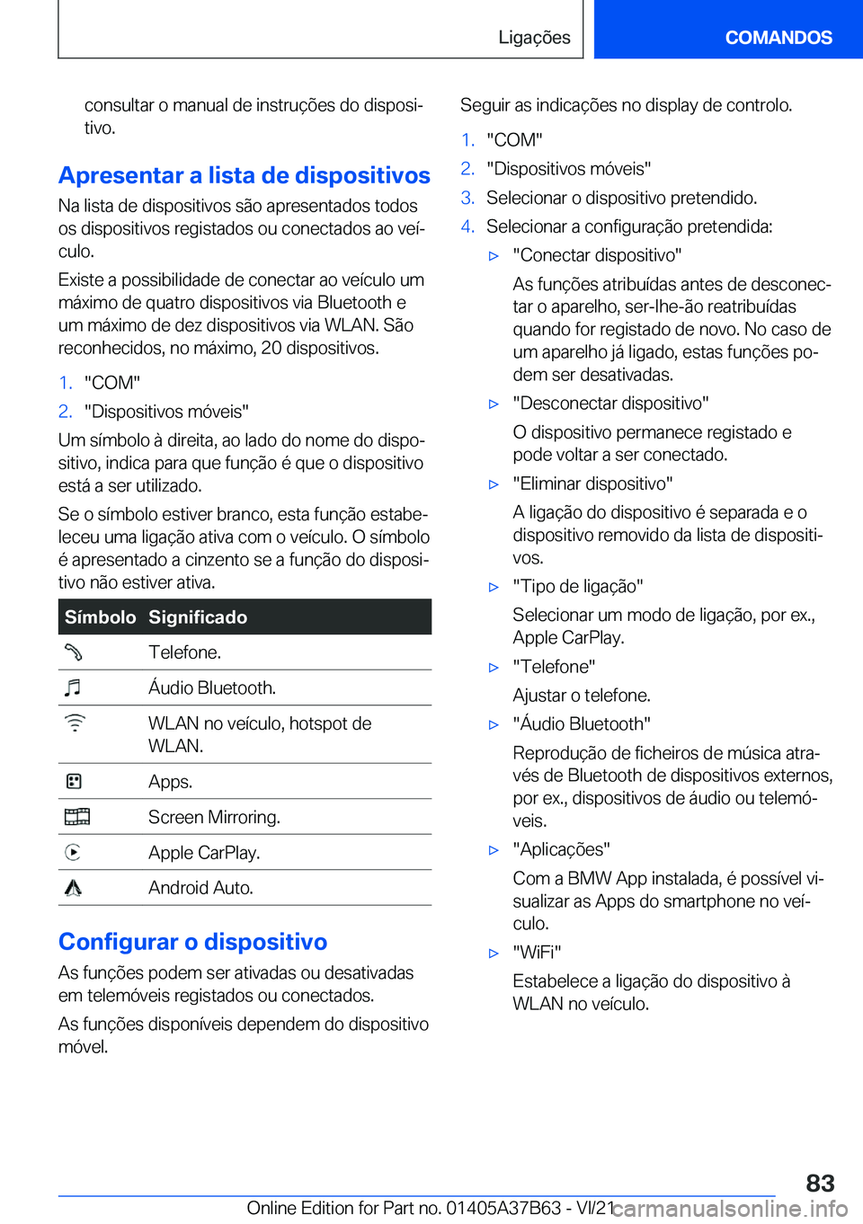 BMW M8 2022  Manual do condutor (in Portuguese) �c�o�n�s�u�l�t�a�r��o��m�a�n�u�a�l��d�e��i�n�s�t�r�u�