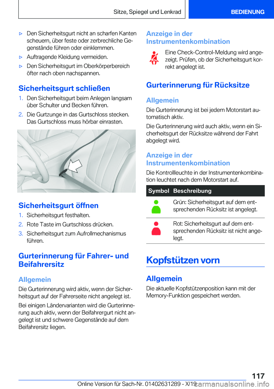 BMW M8 2020  Betriebsanleitungen (in German) 'x�D�e�n��S�i�c�h�e�r�h�e�i�t�s�g�u�r�t��n�i�c�h�t��a�n��s�c�h�a�r�f�e�n��K�a�n�t�e�n
�s�c�h�e�u�e�r�n�,��