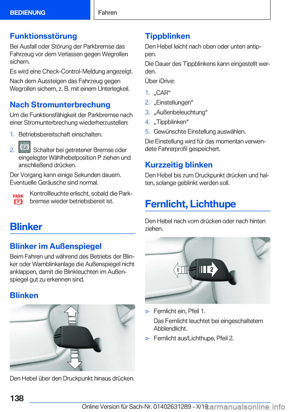 BMW M8 2020  Betriebsanleitungen (in German) �F�u�n�k�t�i�o�n�s�s�t�