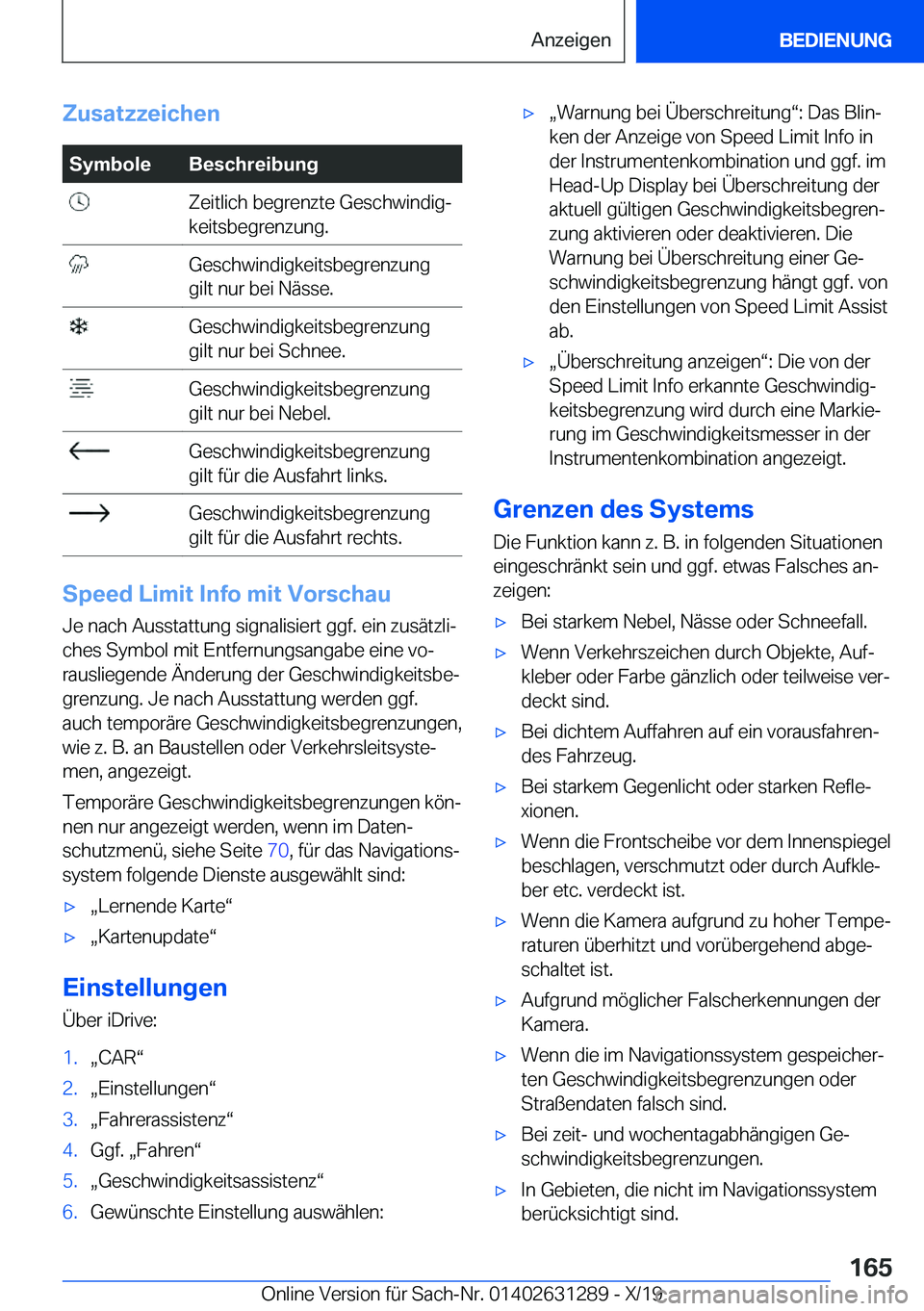 BMW M8 2020  Betriebsanleitungen (in German) �Z�u�s�a�t�z�z�e�i�c�h�e�n�S�y�m�b�o�l�e�B�e�s�c�h�r�e�i�b�u�n�g��Z�e�i�t�l�i�c�h��b�e�g�r�e�n�z�t�e��G�e�s�c�h�w�i�n�d�i�gj
�k�e�i�t�s�b�e�g�r�e�n�z�u�n�g�.��G�e�s�c�h�w�i�n�d�i�g�k�e�i�t�s�b�e�
