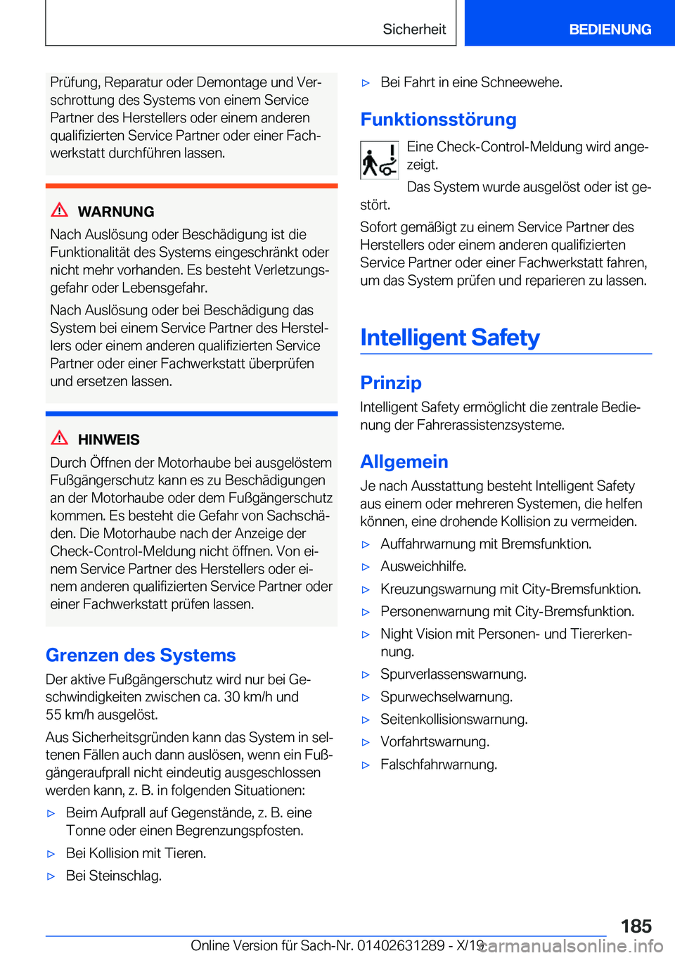 BMW M8 2020  Betriebsanleitungen (in German) �P�r�