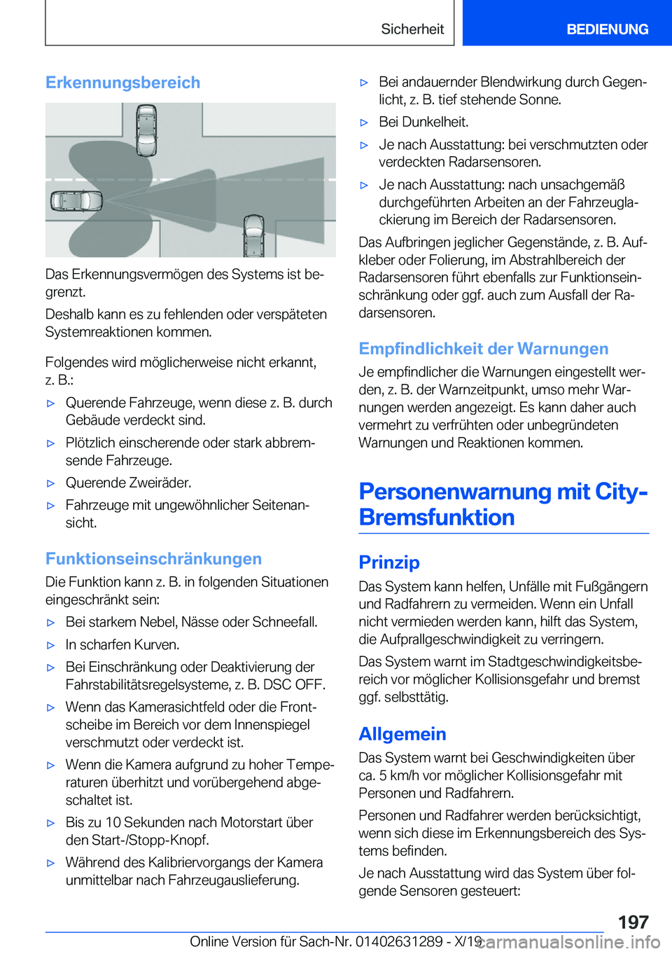 BMW M8 2020  Betriebsanleitungen (in German) �E�r�k�e�n�n�u�n�g�s�b�e�r�e�i�c�h
�D�a�s��E�r�k�e�n�n�u�n�g�s�v�e�r�m�