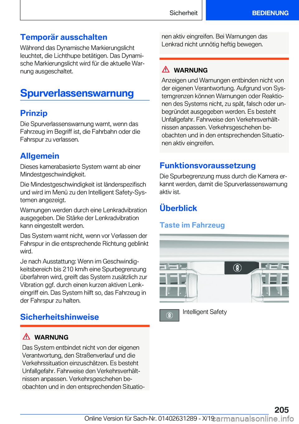 BMW M8 2020  Betriebsanleitungen (in German) �T�e�m�p�o�r�