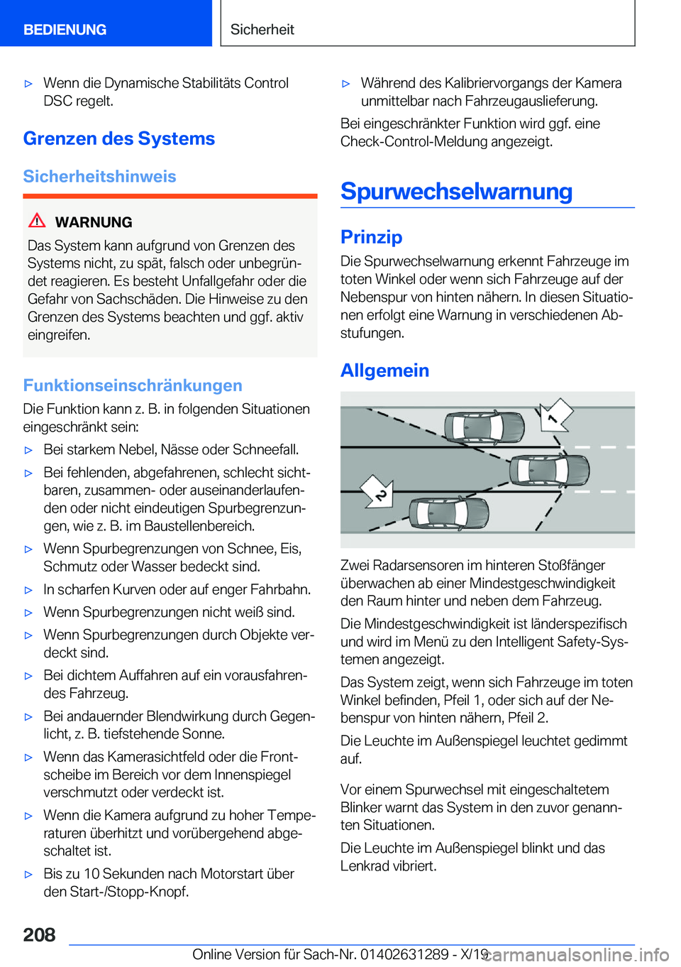 BMW M8 2020  Betriebsanleitungen (in German) 'x�W�e�n�n��d�i�e��D�y�n�a�m�i�s�c�h�e��S�t�a�b�i�l�i�t�